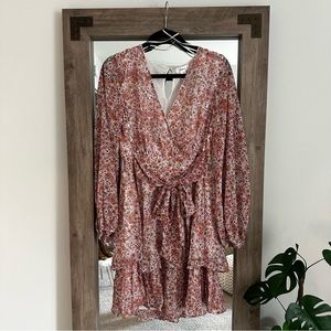 Floral Long Sleeve Cocktail Dress